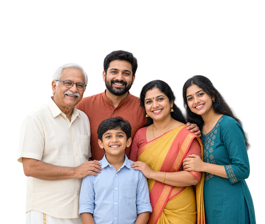 Multi-generational Kerala family